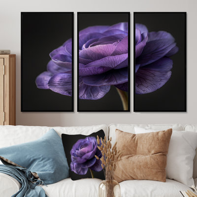 Reproduction d'art mural noir et mauve nature Nuance I - Renoncule