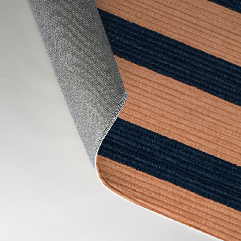 Tapis intérieur / extérieur gris HorizontalStripes, Rectangle 5 pi x 7 pi