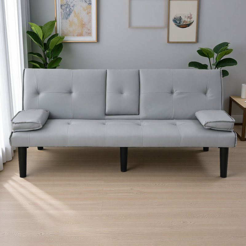 The 67-Inch PVC Multi-Functional Sofa Bed, With A Foldable And Cup Holder Design, Makes It Extremely Convenient To Turn The Living Room Into A Guest Room