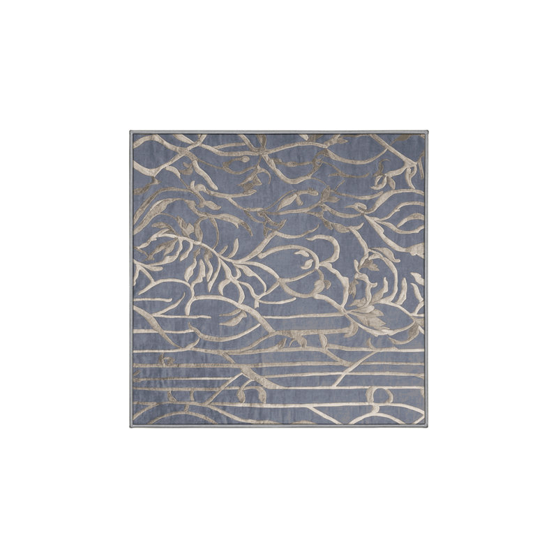 Machine Washable Gray Area Rug, Square 7'