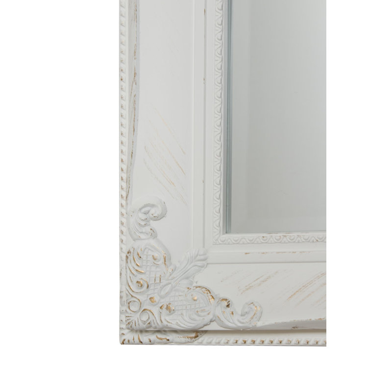Kellison Wood Flat Mirror, 180cm H x 50cm W x 7cm D, White