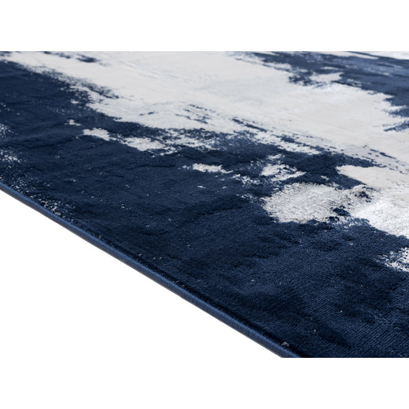 Tapis abstrait bleu marine