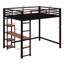  Lit mezzanine en métal Byblos avec bureau intégré et tablettes de rangement