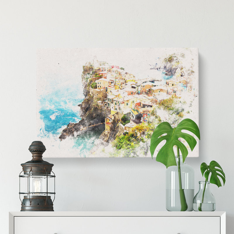 View Of Cinque Terre In Italy - Wrapped Canvas Print, 35cm H x 50cm W x 3cm D
