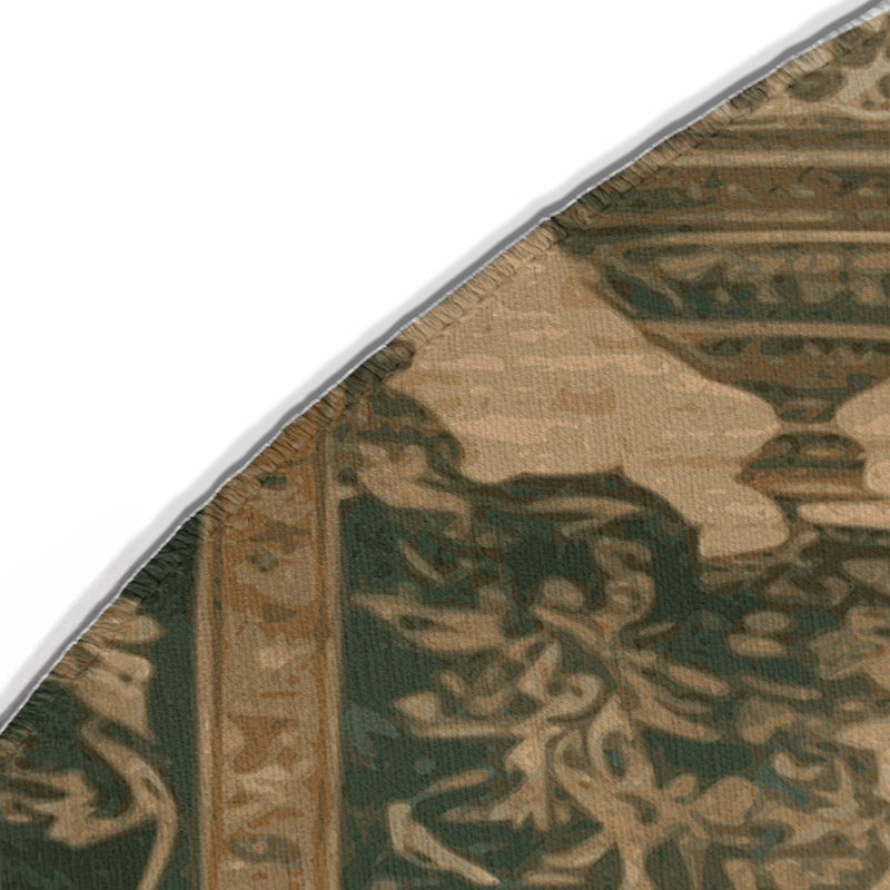 Tapis d'intérieur et d'extérieur brun Persian, Rond 5 pi