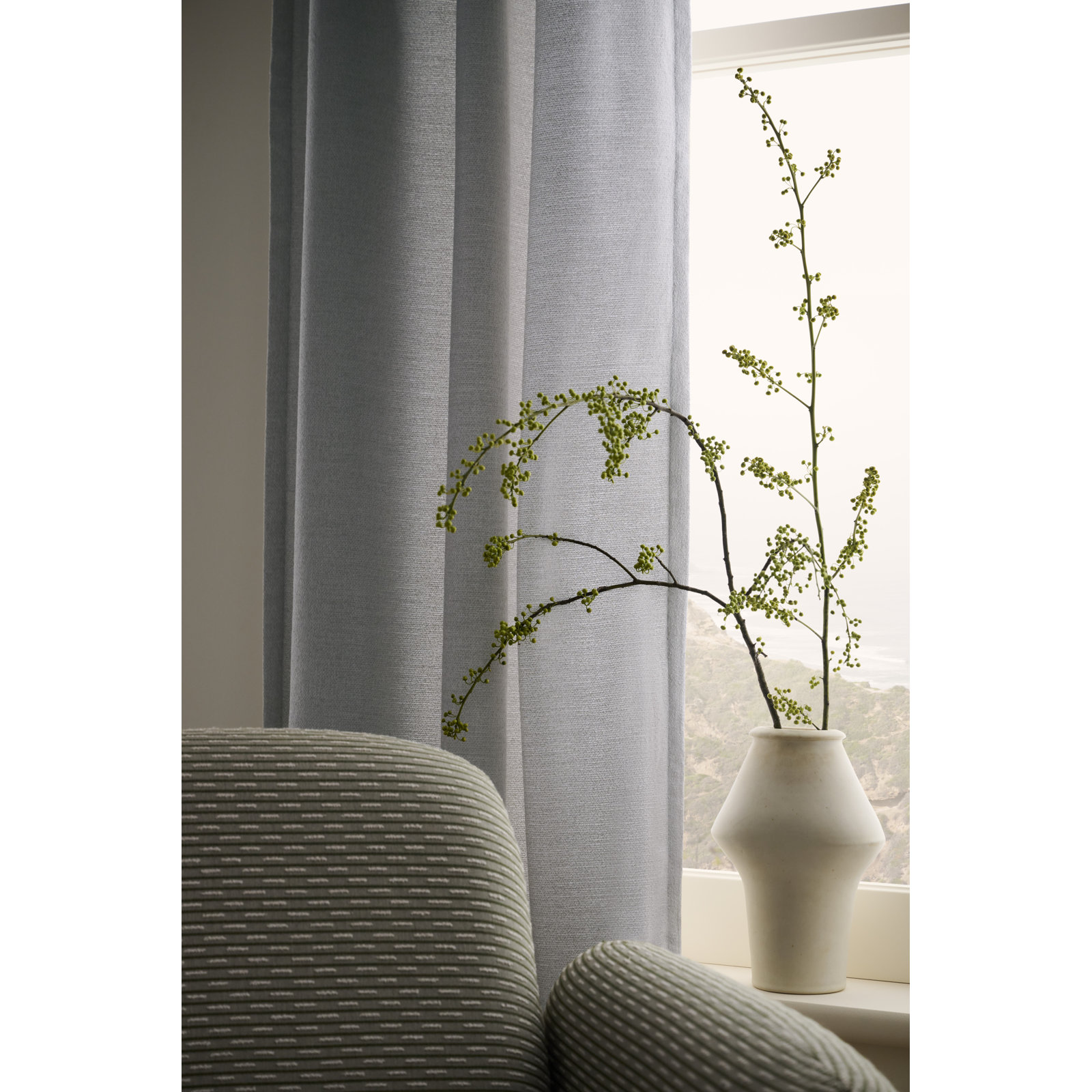 Landon Sunbrella Curtain, 50" W x 84" L, Slate