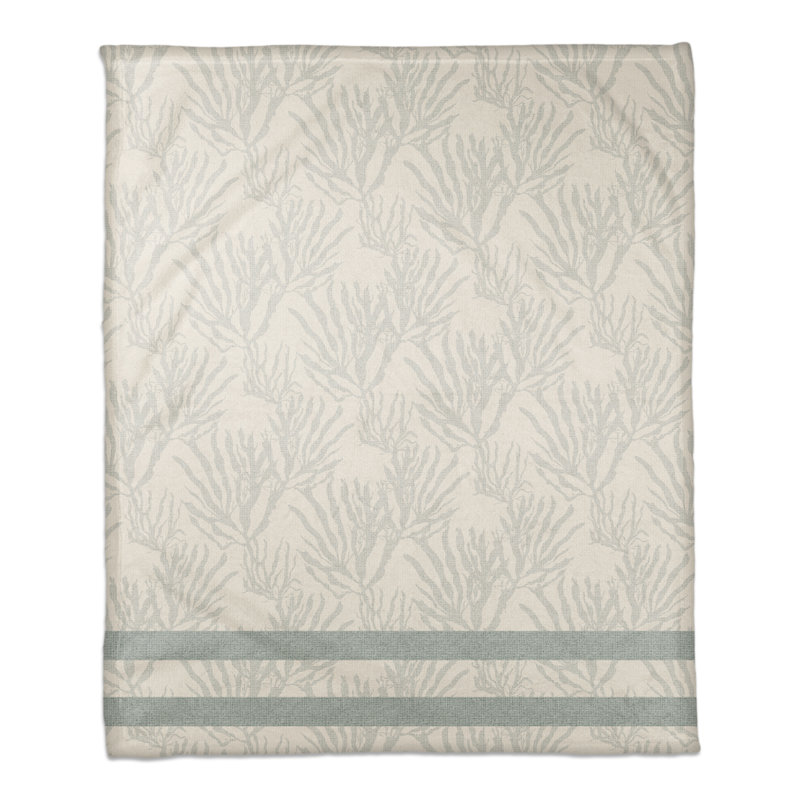 Hand Woven Throw Blanket, Blue/White
