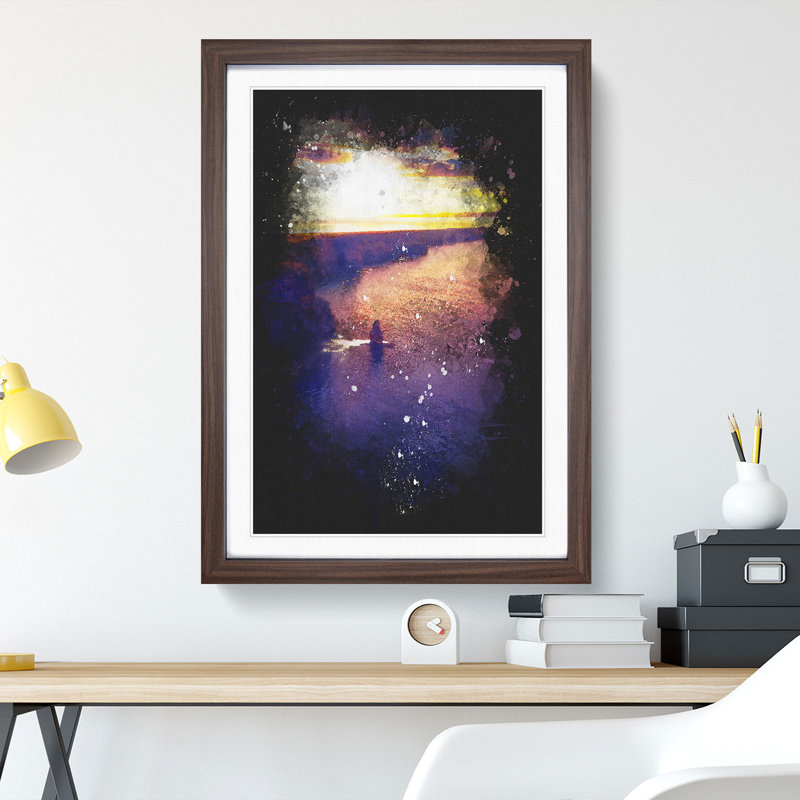 Sunset - Framed Print, 45cm H x 33cm W x 2cm D, Walnut Framed