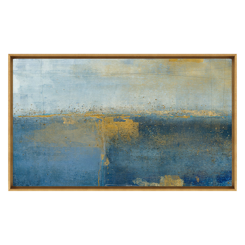 Maritime Blues 1 Print by Maeve Harris, Gold, 40" H x 65" W