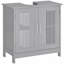 Armoire moderne sous le lavabo avec 2 portes, armoire de salle de bain piédestal sous le lavabo, meuble-lavabo avec tablettes réglables, armoire moderne, armoire de salle de bain, armoire grise
