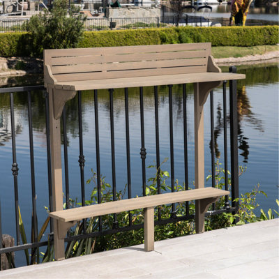 Table de balcon à finition grise - fabriquée en bois fiable pour l'extérieur