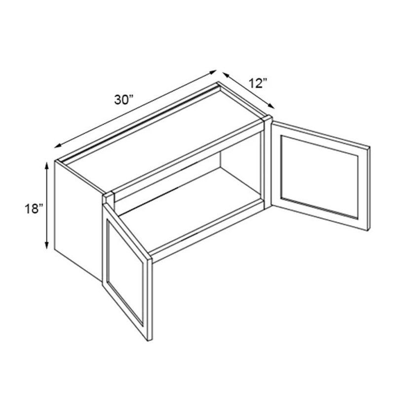 Armoire murale en contreplaqué standard prête à assembler, Bleu, H 18 po x l 30 po