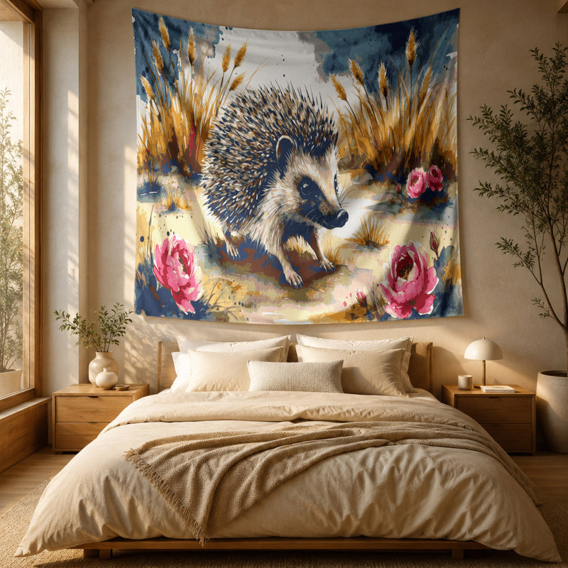 Tapisserie murale «Wildlife Hedgehog», 88 po x 104 po