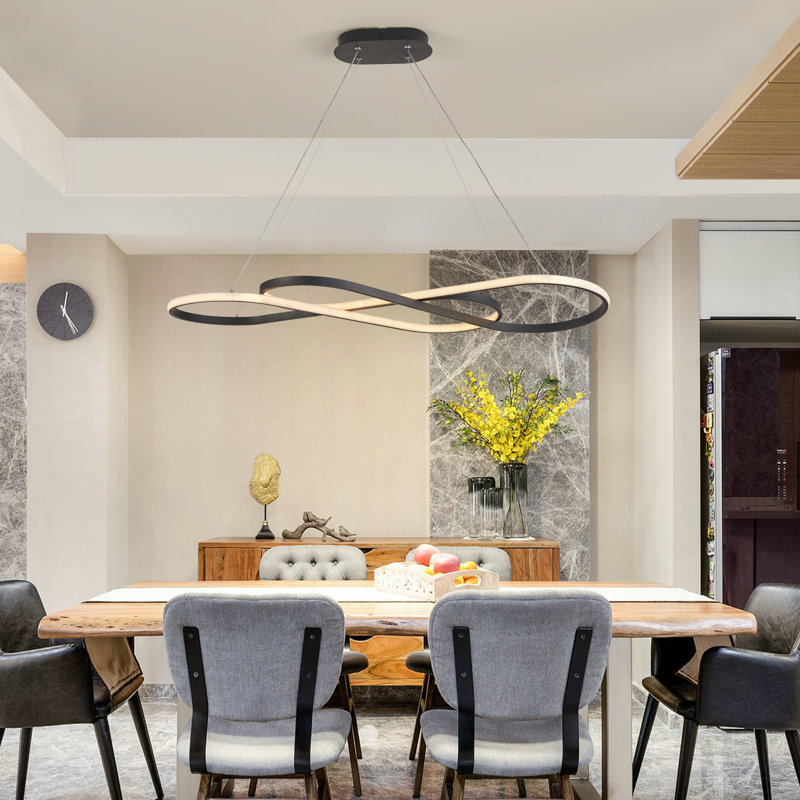 Luminaire suspendu à intensité variable moderne à DEL avec hauteur réglable