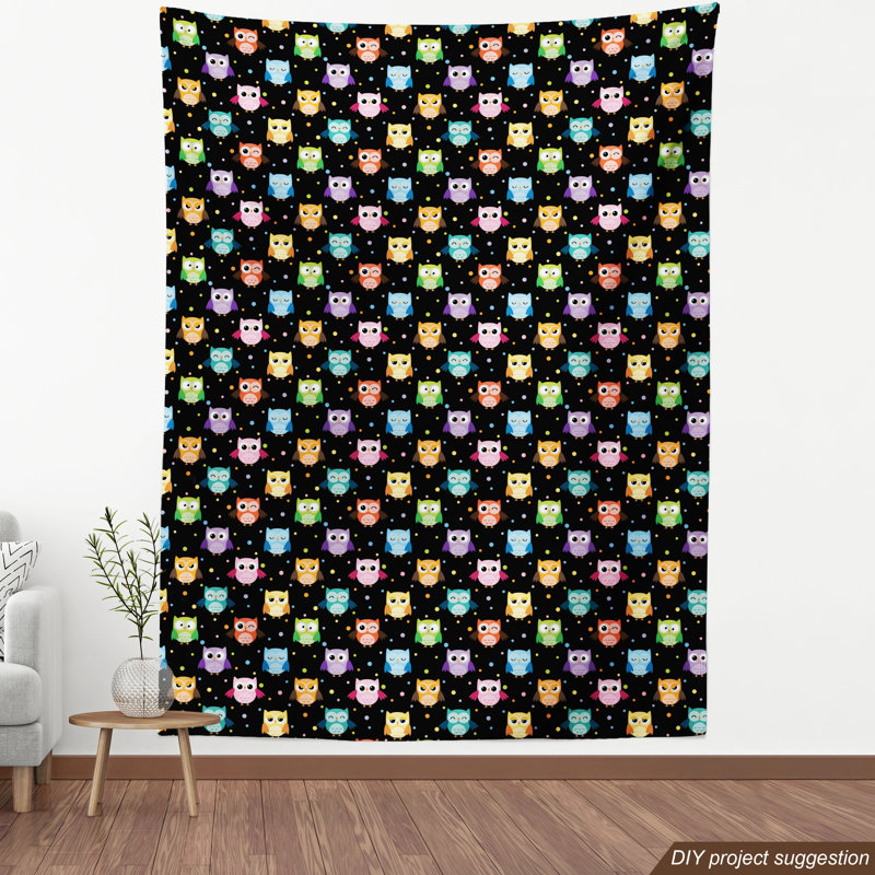 Tissu owls, H 36 po x l 58 po x P 1 po