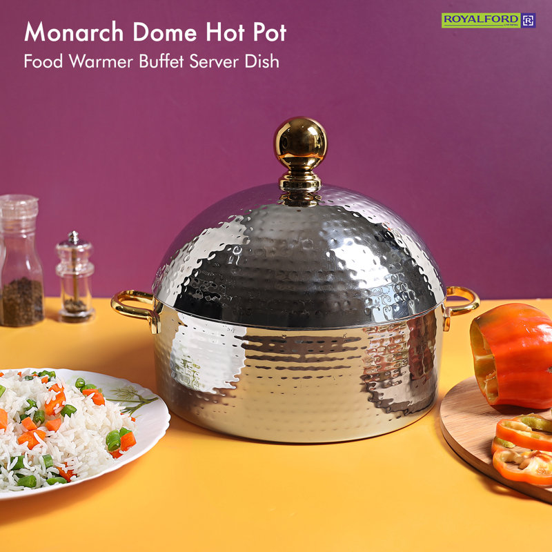 Monarch 3 L Chafing Dish, Silver, 15cm H x 42cm W x 31cm D