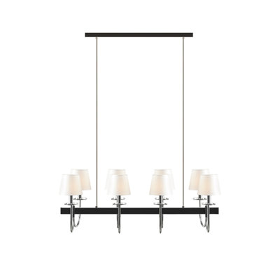 Lustre traditionnel 8 lumières avec abat-jour tambour