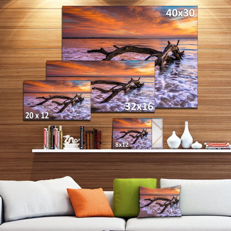 Huge Branch of Tree at Seashore Canvas Print, 12" x 20"