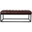 Banc rembourré à base en métal brun foncé pour la chambre à coucher et le vestibule - Rembourrage en éponge de qualité supérieure, assemblage facile, charge maximale de 220 lb, brun, revêtement en polyuréthane, rembourrage, capacité