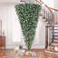 Arbre de Noël à l'envers vert, pin pré-éclairé 7,4 pi avec lumières DEL blanc chaud et base en métal