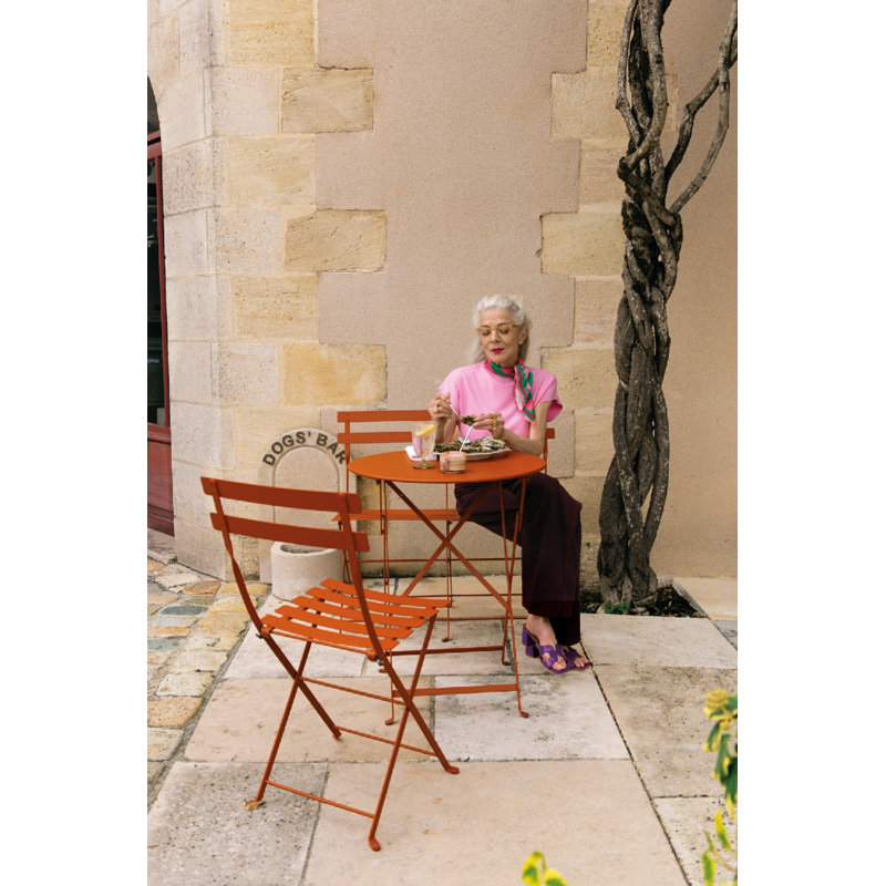 Bistro Outdoor Round Bistro Table, 29" H x 24" W x 24" L, Candied Orange