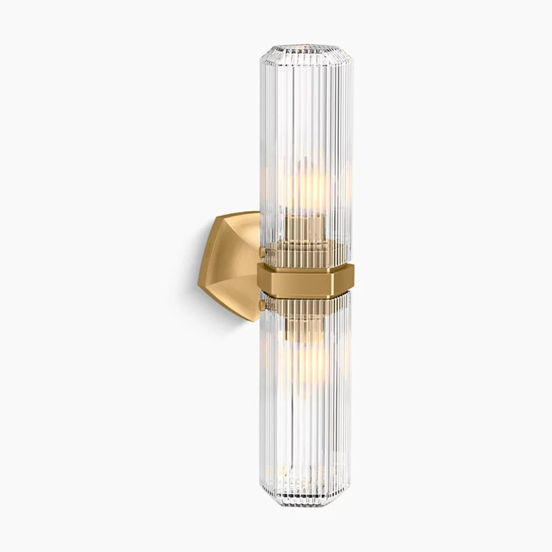 Occasion 2 - Light Plug-in Armed Sconce, Brushed Moderne Brass