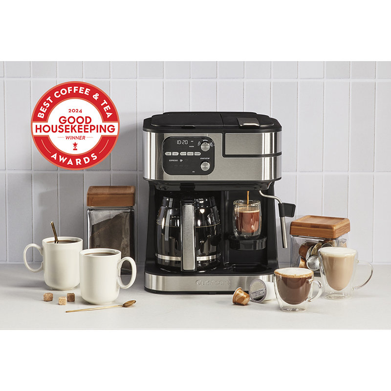 COFFEE CENTER BARISTA BAR 4-IN-1 COFFEEMAKER, Silver Glass, 12 cups, Glass