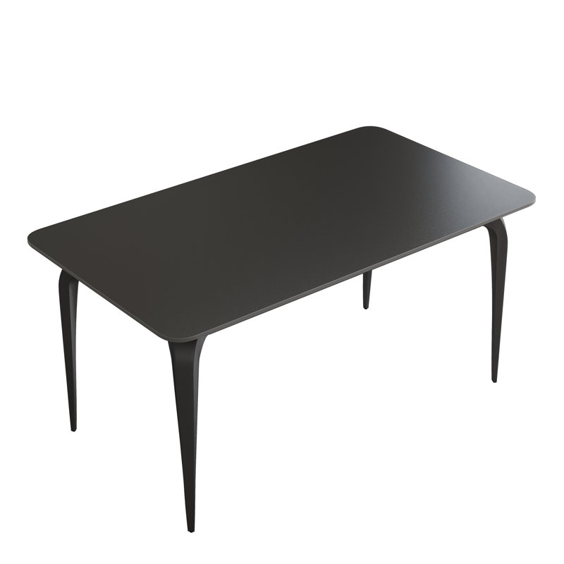 Table de salle à manger 55 po en pierre frittée noire matte, 29.5" H x 55" L x 28" W