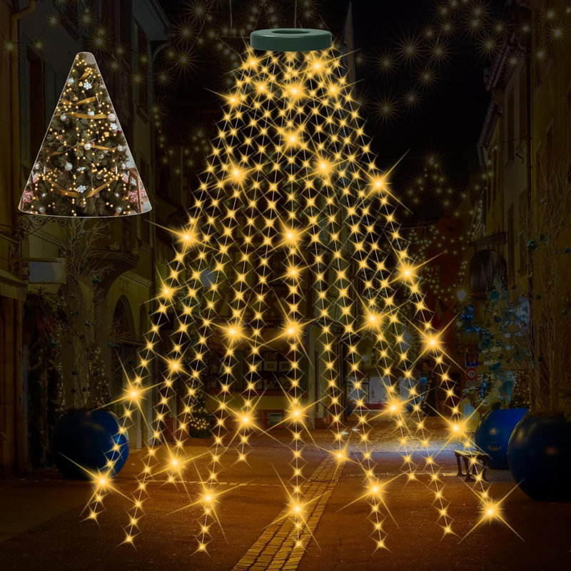 Christmas Tree Lights, 400 LED Christmas Lights With 8 Light Modes & Memory Function, 8.2FT X 16 Lines String Lights With Timing Function For Christmas Decorations - Warm White