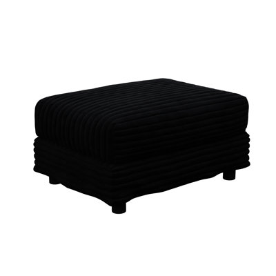 Black Corduroy For Home And Apartment Decoration, Combine With 2, 3, 4 Seater Sofas, Acts As Temporary Seat, Soft & Simple To Build Office Setup, Small Coffee Table, Assembly