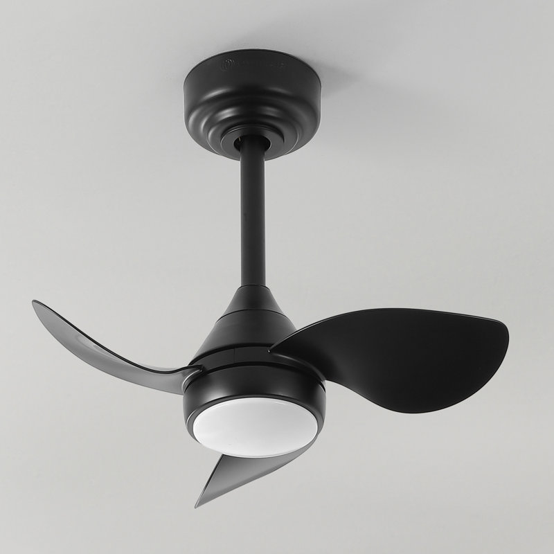 Ventilateur de plafond à DEL à intensité variable 22 po Albini, Noir mat, Déco noir de jais