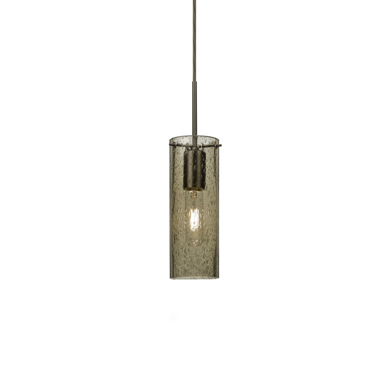 Cattalina 1 - Light Single Pendant, Satin Nickel, 10" H x 3.5" W x 3.5" D, Latte
