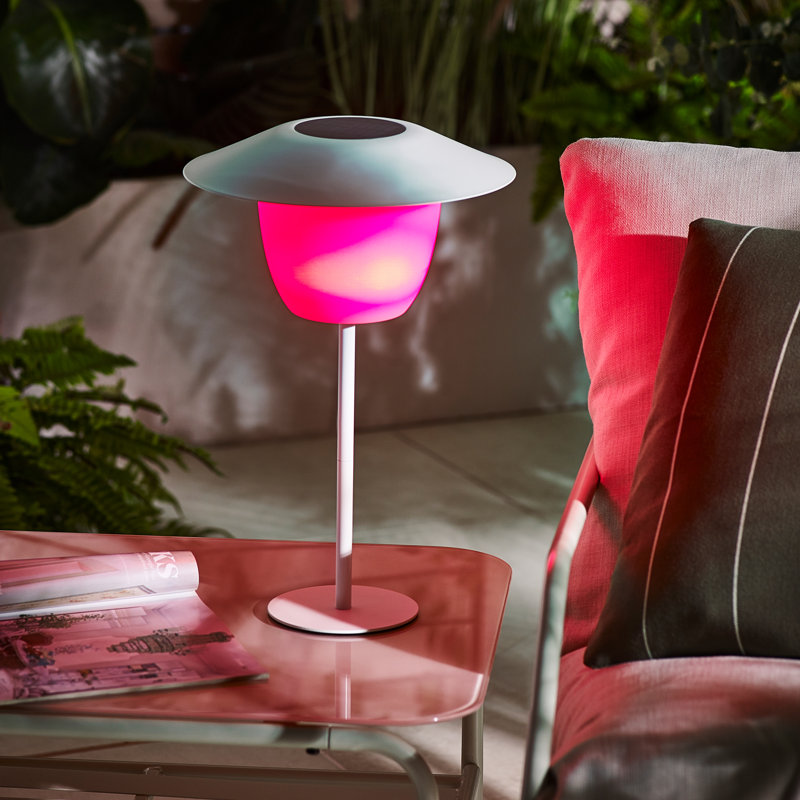 White Solar Outdoor Table Light
