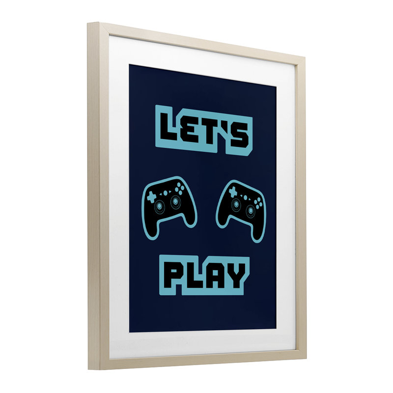 Let's Play Blue Retro Gamer, reproduction encadrée sous verre, conception de Marcus Prime, H 21 po x l 17 po