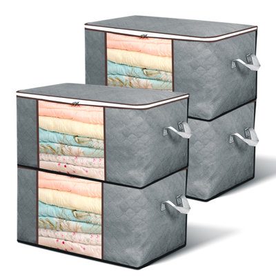 4 pièces de rangement pour vêtements, sac de rangement pour couverture pliable 60 * 40 * 35Cm