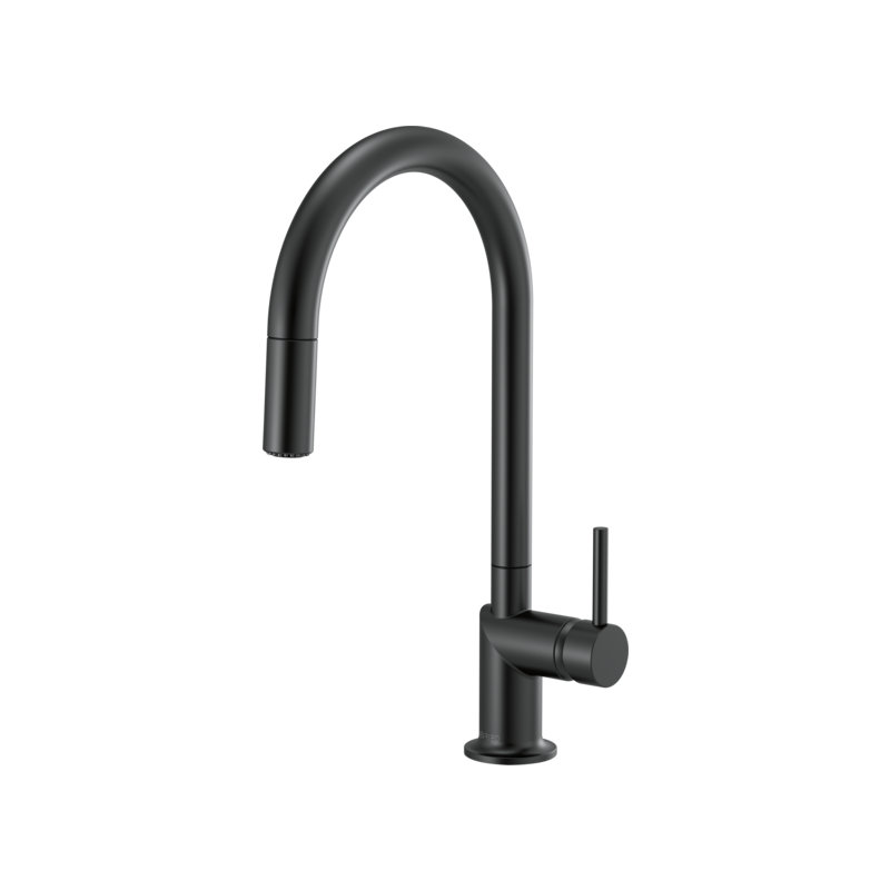 Odin® Pull-Down Faucet with Arc Spout, Matte Black, Lever