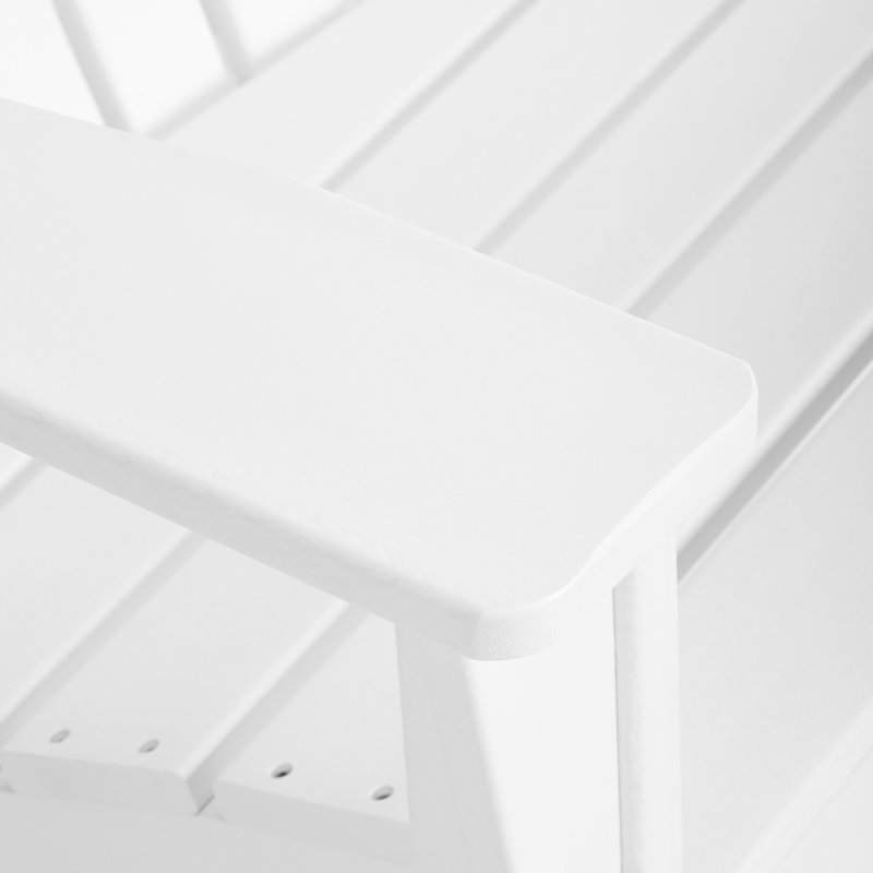 Altura Plastic Adirondack Chair with Ottoman Set, White