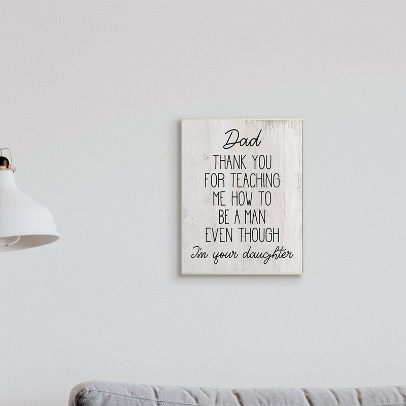 «Dad Thank You Expression Family Daughter Humor», Plaque murale, H 15 po x l 10 po