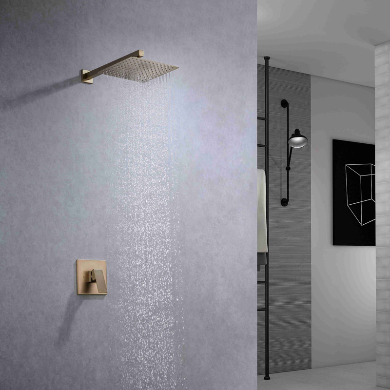 Square Pressure Balanced Complete Shower System With Rough-In Valve
