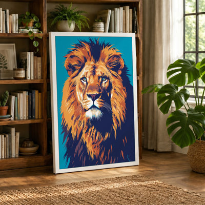 Lion's Gaze Modern 1 Piece Wrapped Canvas Wall Art