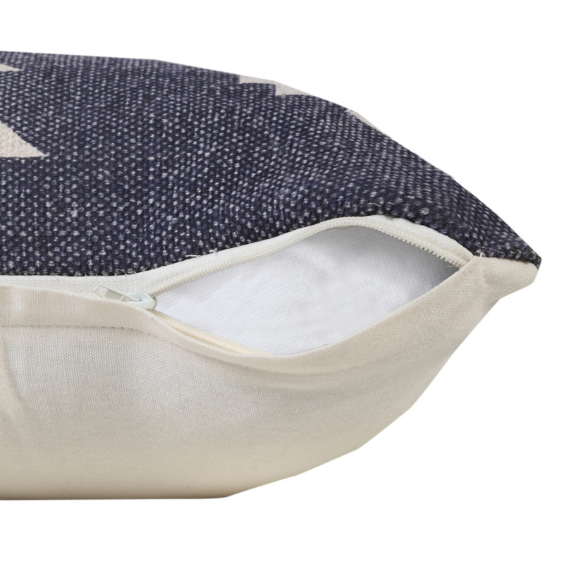 Coussin décoratif à motif géométrique 100% coton Contemporary, Housse de coussin seulement - sans coussin