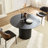 46.45 Inch MDF Dining Table For Dining Room Round Dinner Tables Mid-Century Modern Table BLACK-1246779674