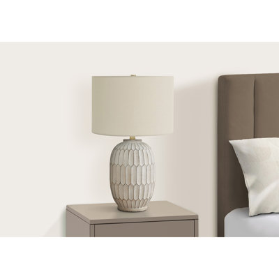 Lighting, 24"h, Table Lamp, Cream Resin, Ivory / Cream Shade, Transitional