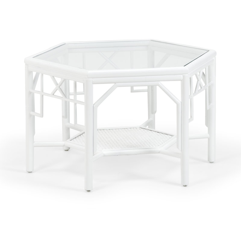 Coastal Glass Top Coffee Table