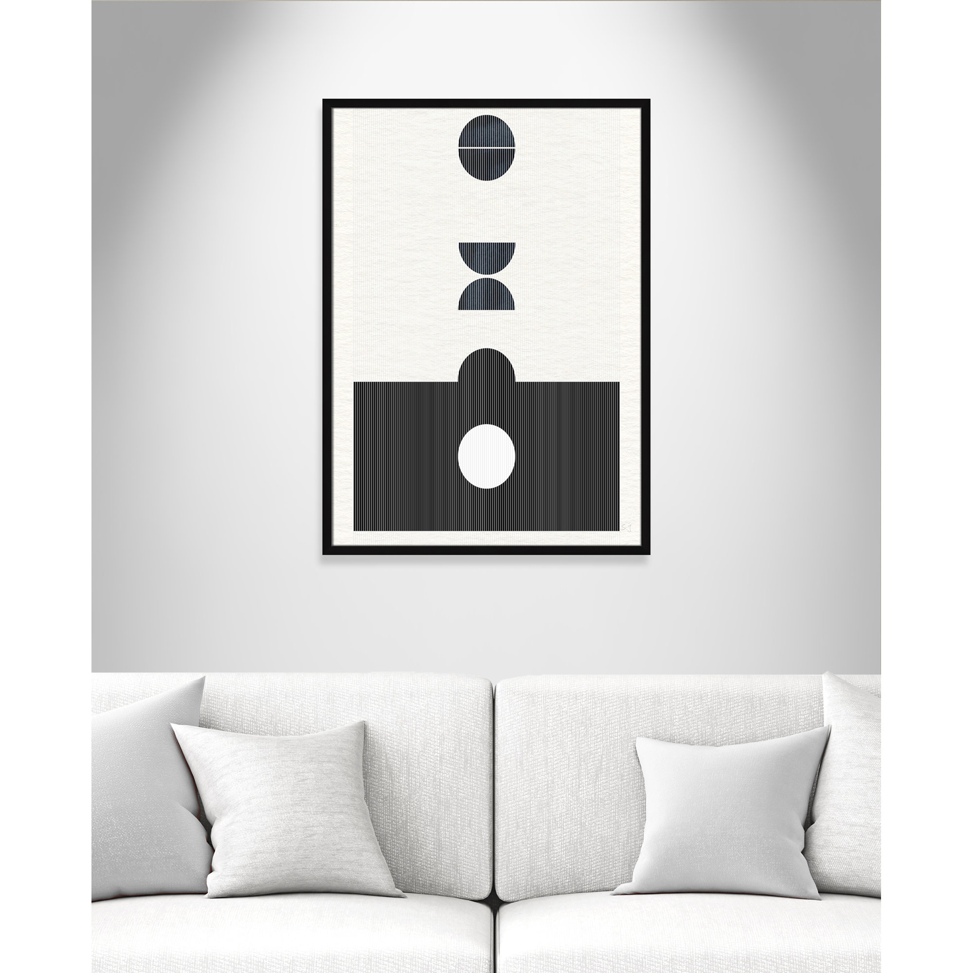 Eclipse I by Susan Jill, Satin Black Framed, 35.5" H x 25.5" W x 0.75" D