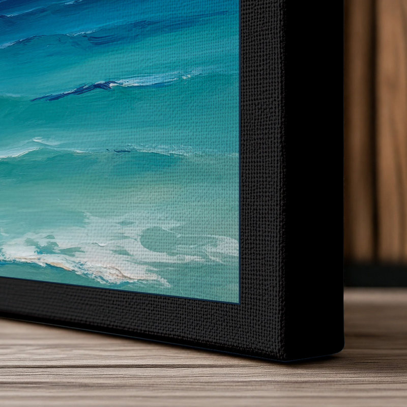 Tropical Waters Coastal - Wrapped Canvas, 36x24 - 91.4 x 61.0 cm, Black Border