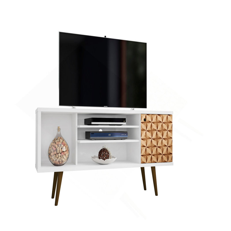 Meuble télé en blanc et naturel
