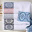 Serviettes de bain douces très absorbantes texturées 100% jacquard Idabel Medallion-578138880