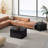 Multi-Functional Pull-Out Round Coffee Table - Mdf Storage Cabinet, Small Space Friendly-75967040