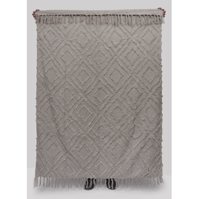 Vauxhall - Dove Gray Cotton Throw Blanket 50" X 70"